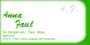 anna faul business card